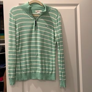 Vineyard vines striped 1/4 zip sweater top